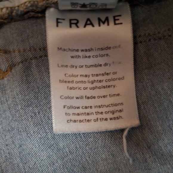 Frame Le High Skinny Wyman 27 (Meas 23x27.5 9.5" Mid Rise) Front Slit Jeans A13 - Picture 9 of 11